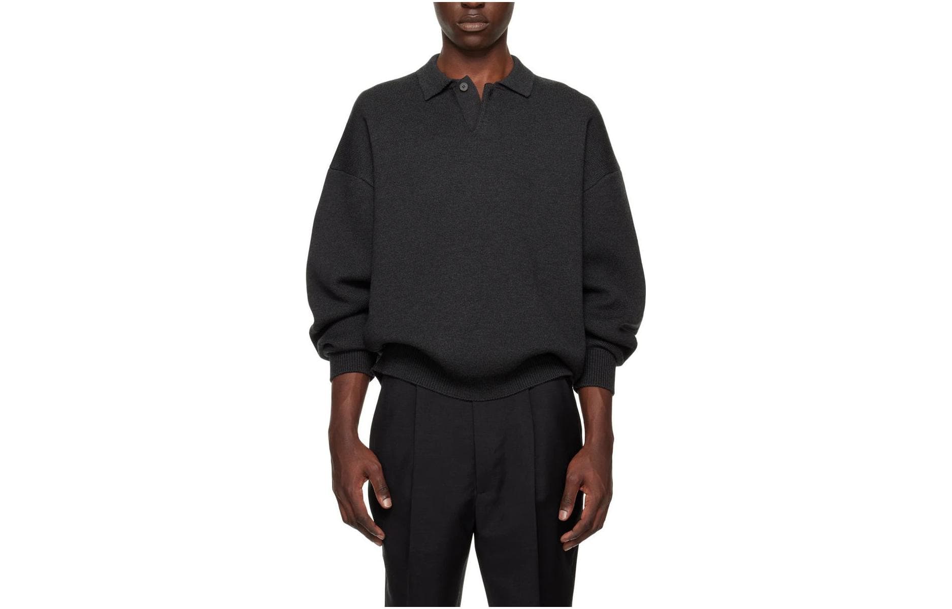 Fear of God SS23 Eternal Knit virgin wool Polo Black heathe Polo