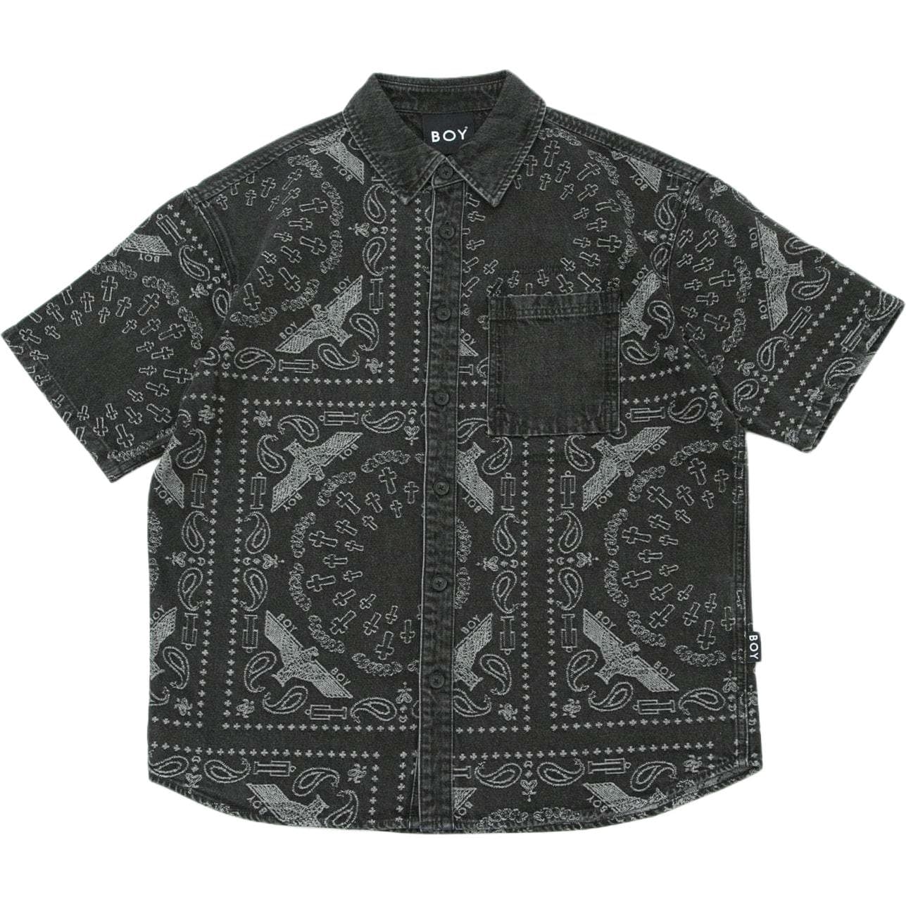 Boy London Denim Short Sleeve Shirt Black
