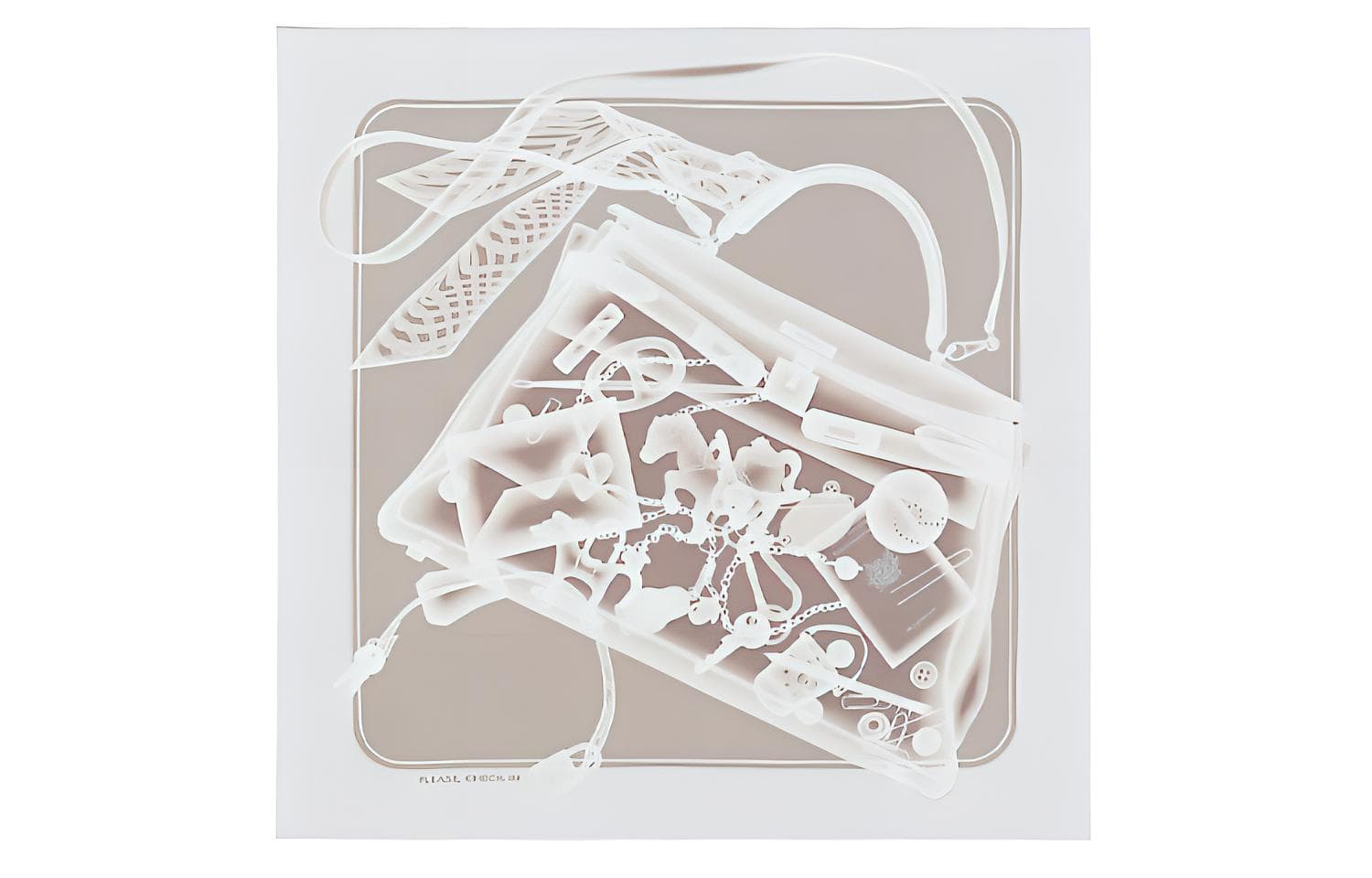 HERMES/爱马仕 Hermes Scarf "Please Check" Silver Grey