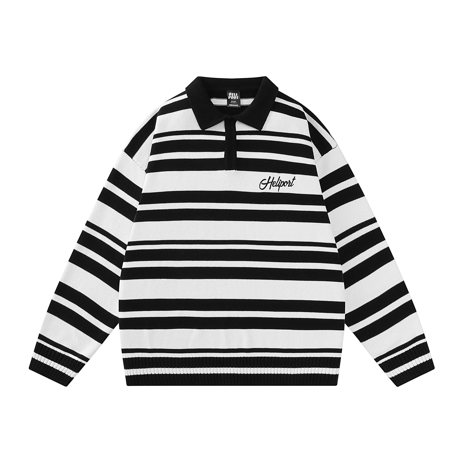 HELIPORT Colorblock Logo Polo Sweater