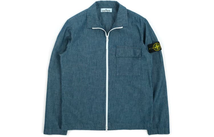 Stone Island Logo Jacket Blue