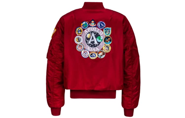 Alpha Industries Apollo Embroidered Flight Jacket Burgundy