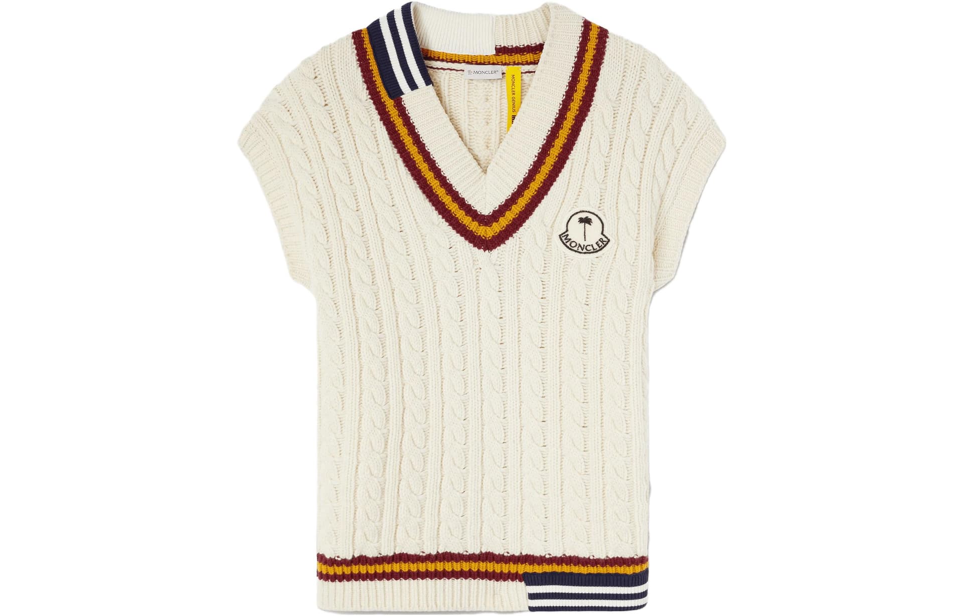 MONCLER GENIUS Moncler x Palm Angels FW23 V-Neck Wool Knit Vest White
