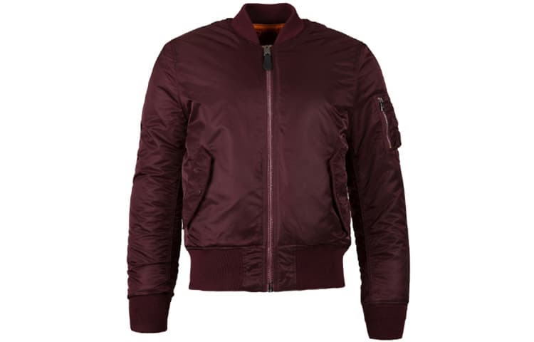 Alpha Industries Slim Fit Flight Jacket Wine Red
