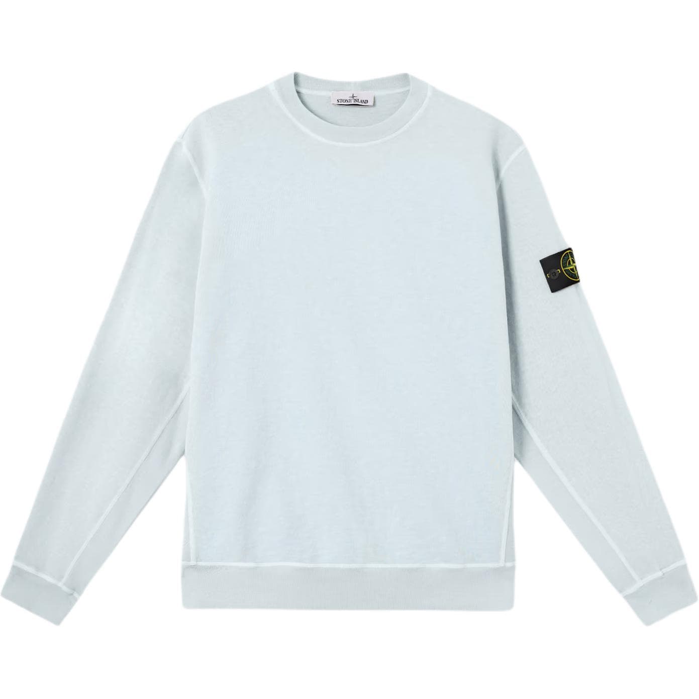 Stone Island Logo Badge Crewneck Sweatshirt Sky Blue
