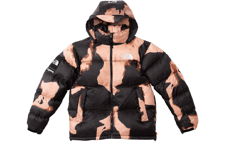 Supreme x The North Face Bleached Denim Nuptse Jacket