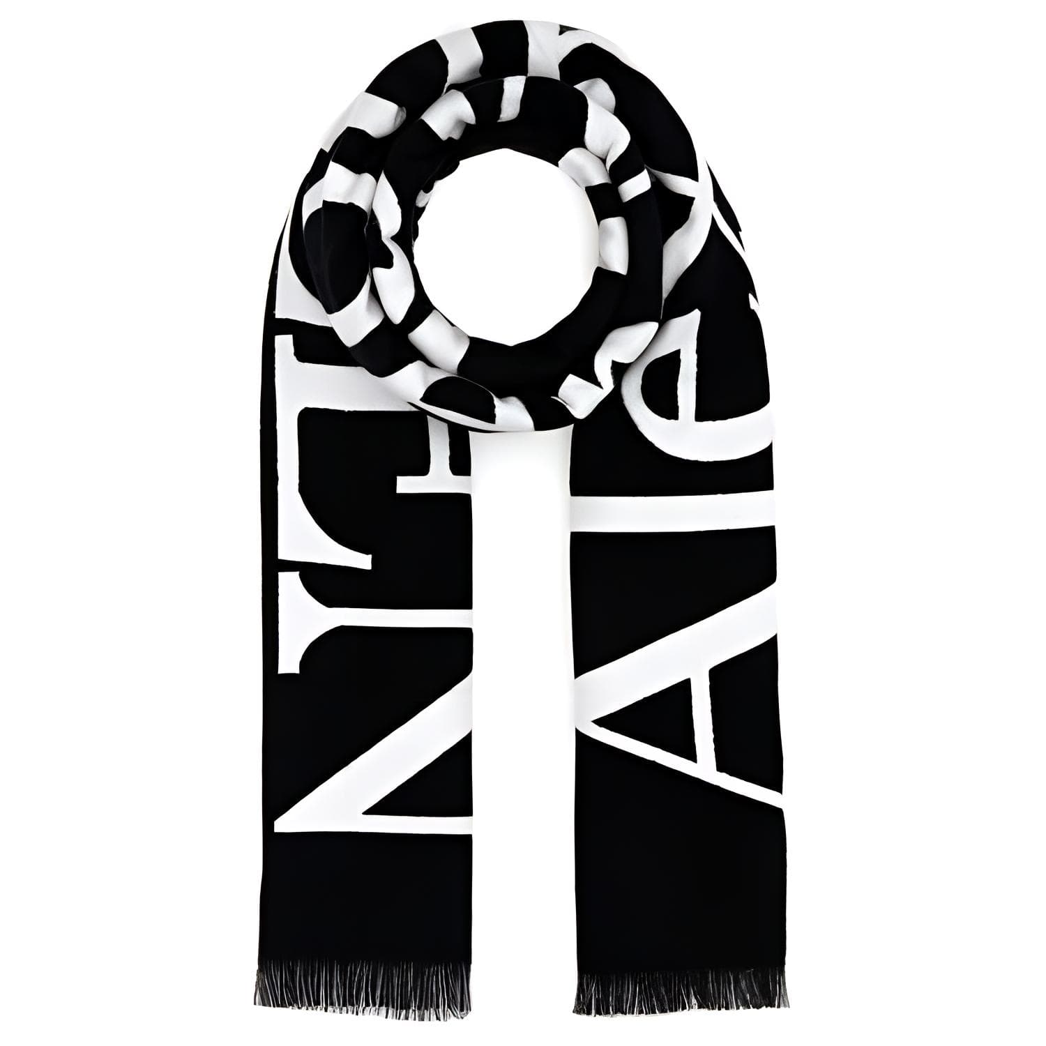 Alexander McQueen Letter Print Scarf Black