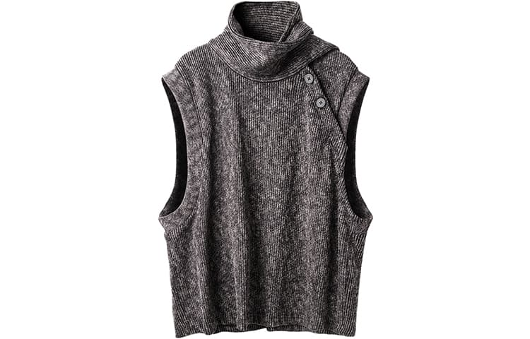 幻象者 Huànxiàngzhě Turtleneck Knit Vest Black