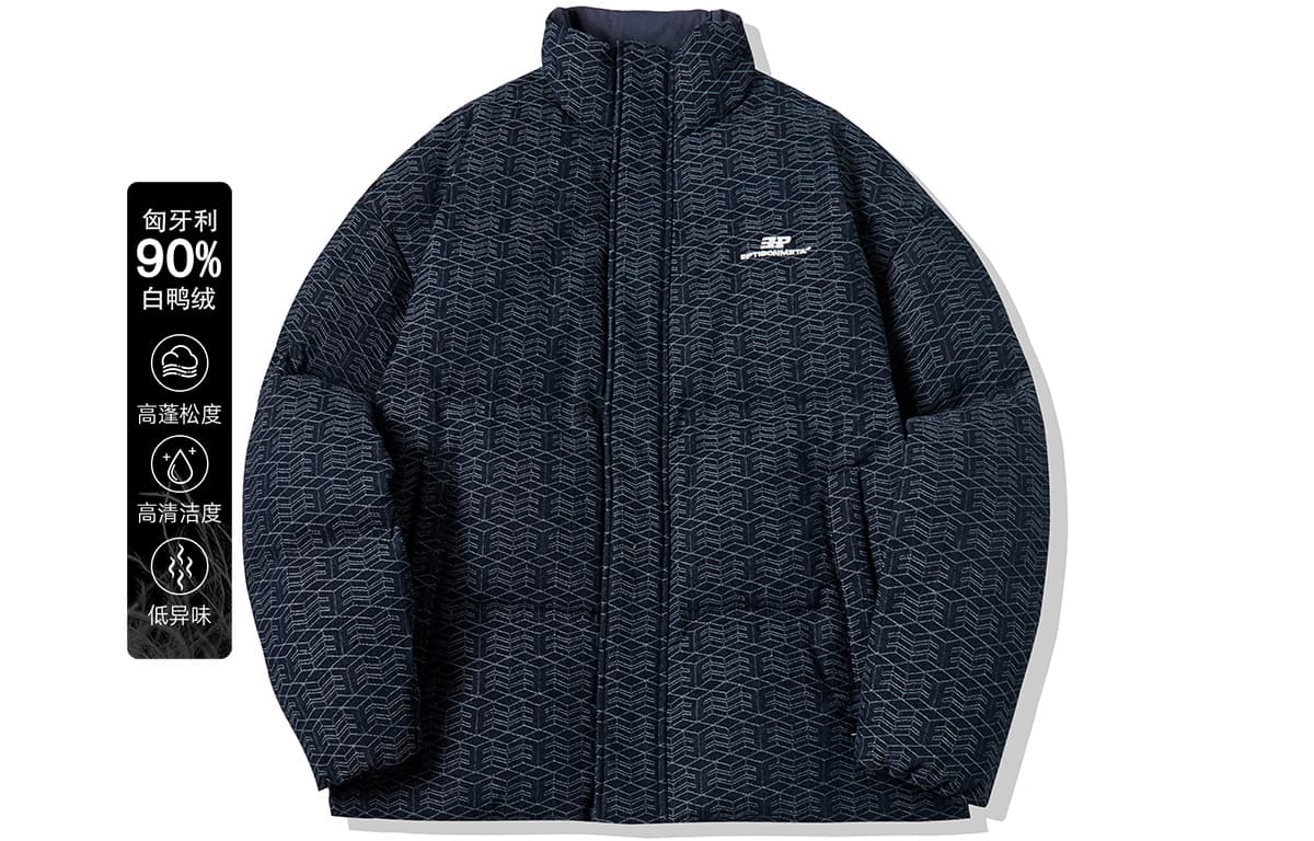 EPTISON Jacquard Washed Denim Down Jacket