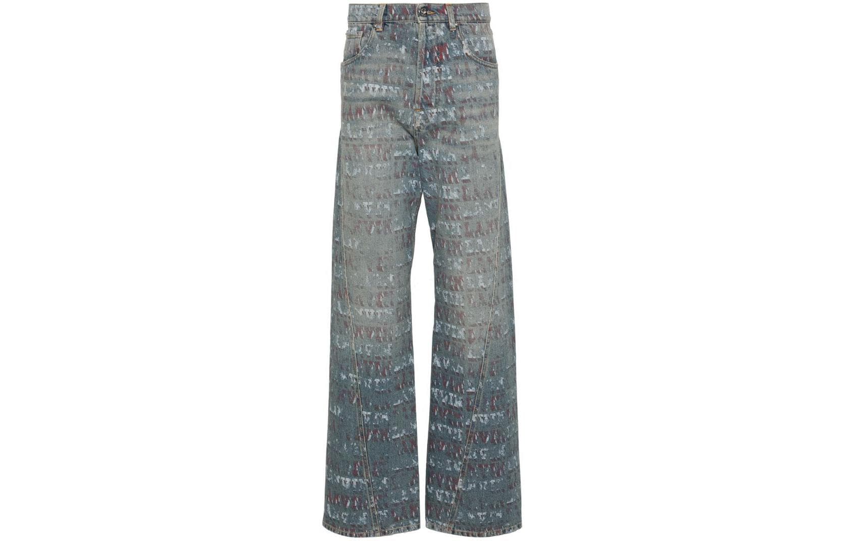 Lanvin/浪凡 Lanvin SS24 Letter Print Denim Pants Blue
