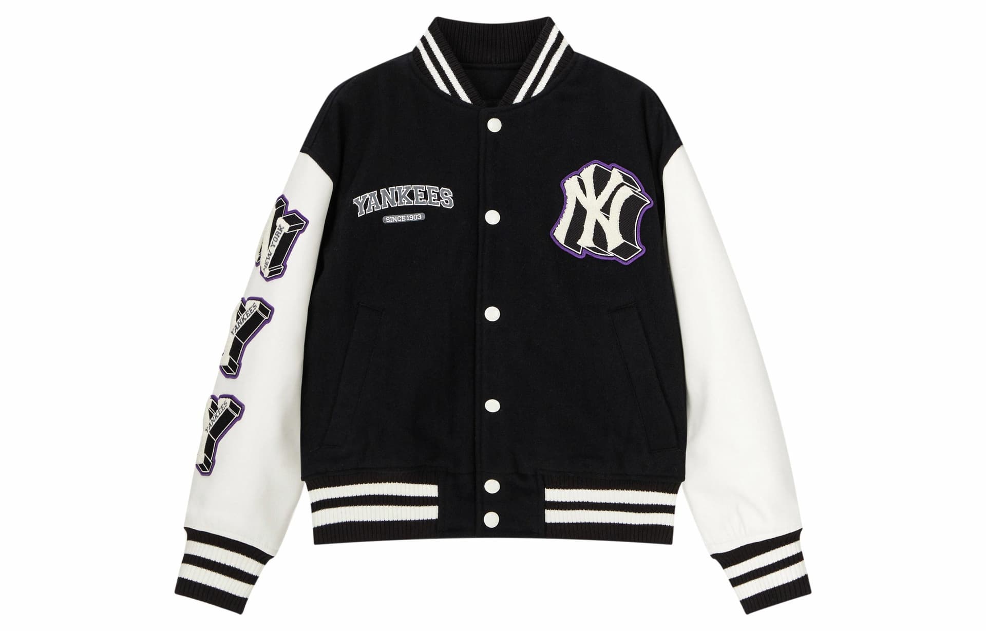 MLB Yankees Varsity Jacket Black