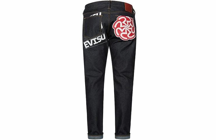 EVISU Seagull Print Tapered Jeans Blue