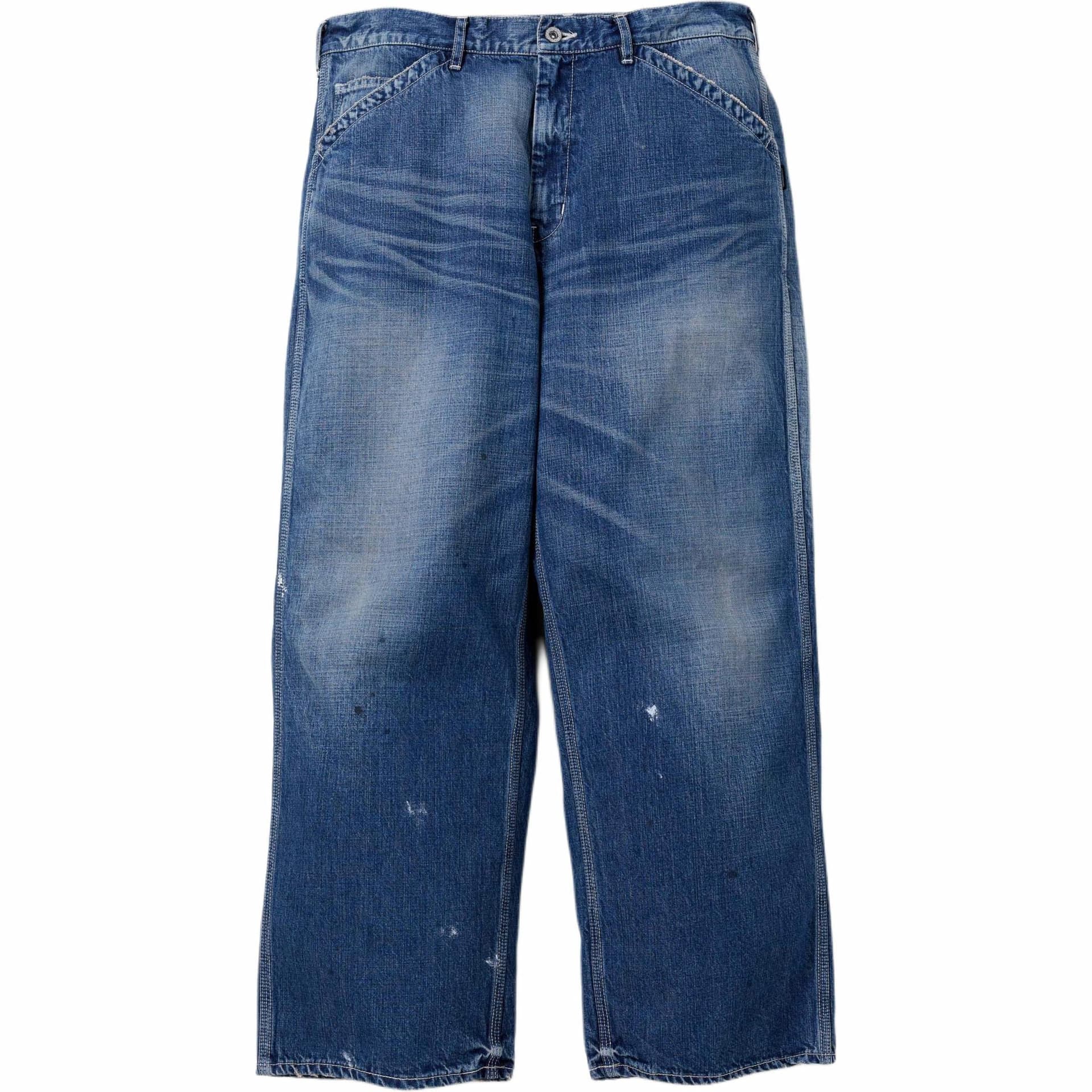 NEIGHBORHOOD Distressed Zip Mid-Rise Straight Jeans