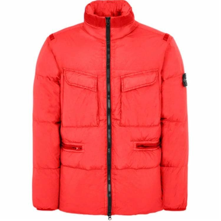 Stone Island Logo Puffer Jacket Red