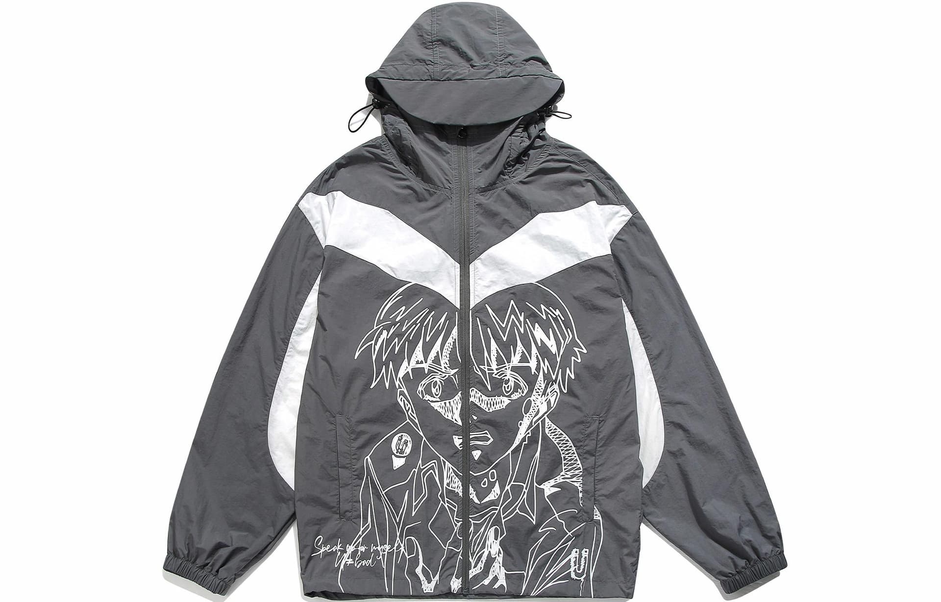 Guuka Vintage Two-Tone Windbreaker Grey