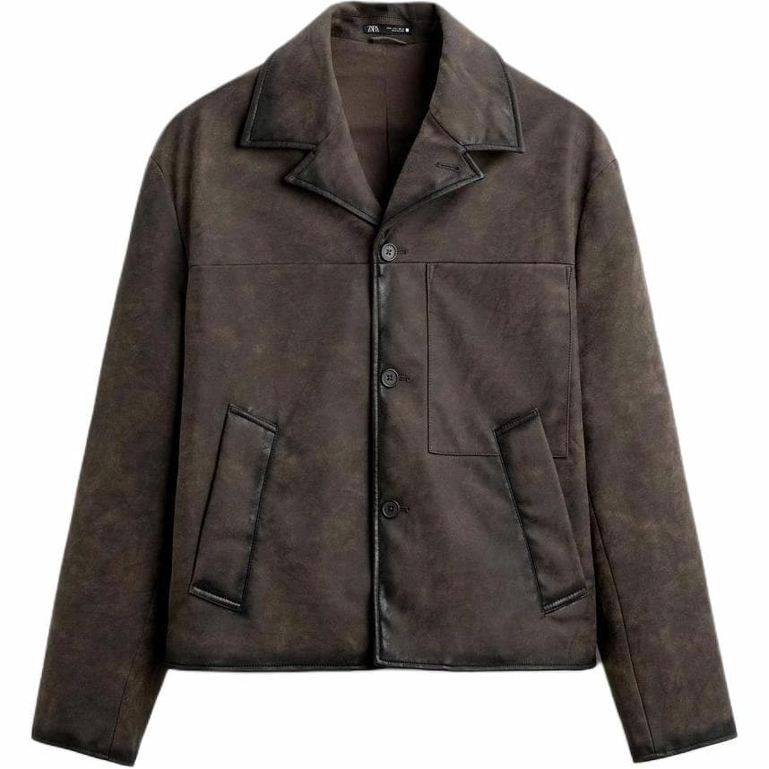 ZARA Brown Faux Leather Jacket