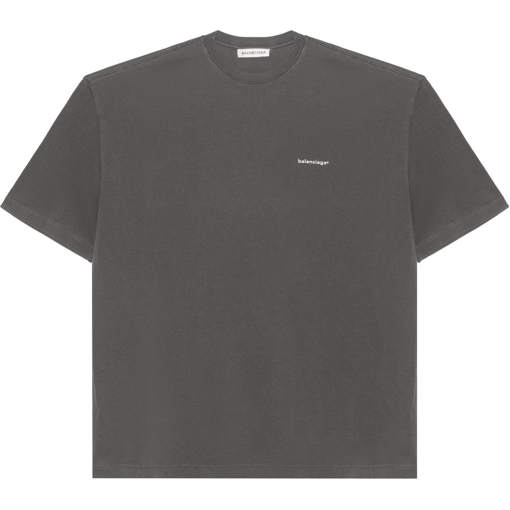 Balenciaga Logo Print T-Shirt Grey