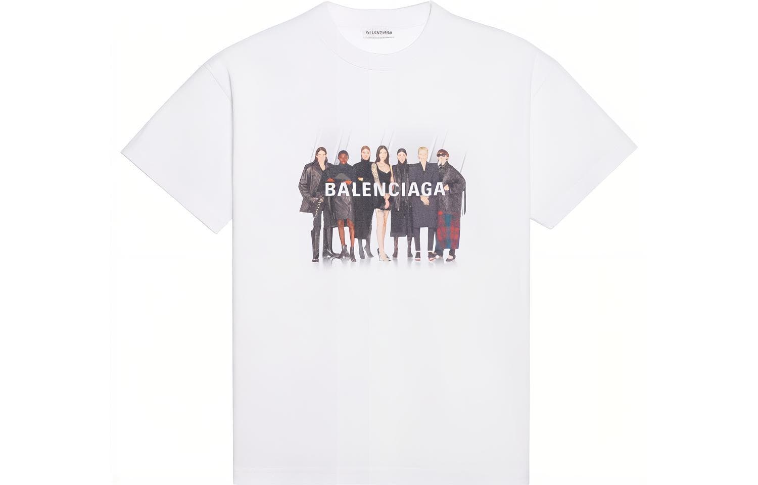 Balenciaga Band Portrait Logo T-Shirt White