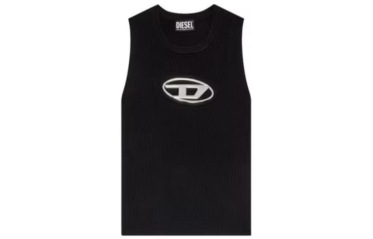 DIESEL OVAL-D Black Tank Top