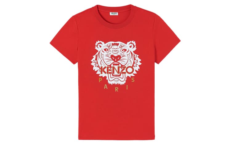 KENZO Tiger Head Logo T-Shirt Red