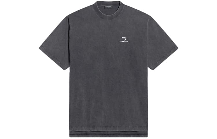 Balenciaga FW21 Logo Print T-Shirt Grey