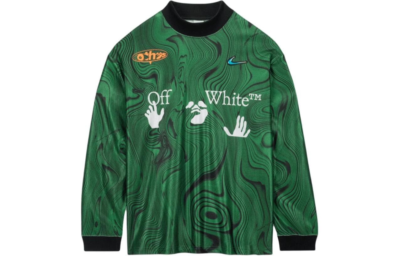 Nike x Off-White FW23 Long Sleeve Soccer Jersey Green