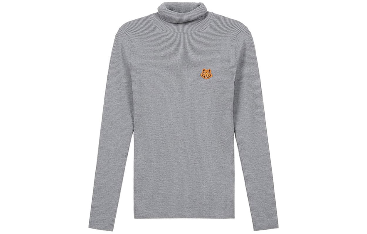 KENZO FW20 Tiger Head Turtleneck Sweater Gray