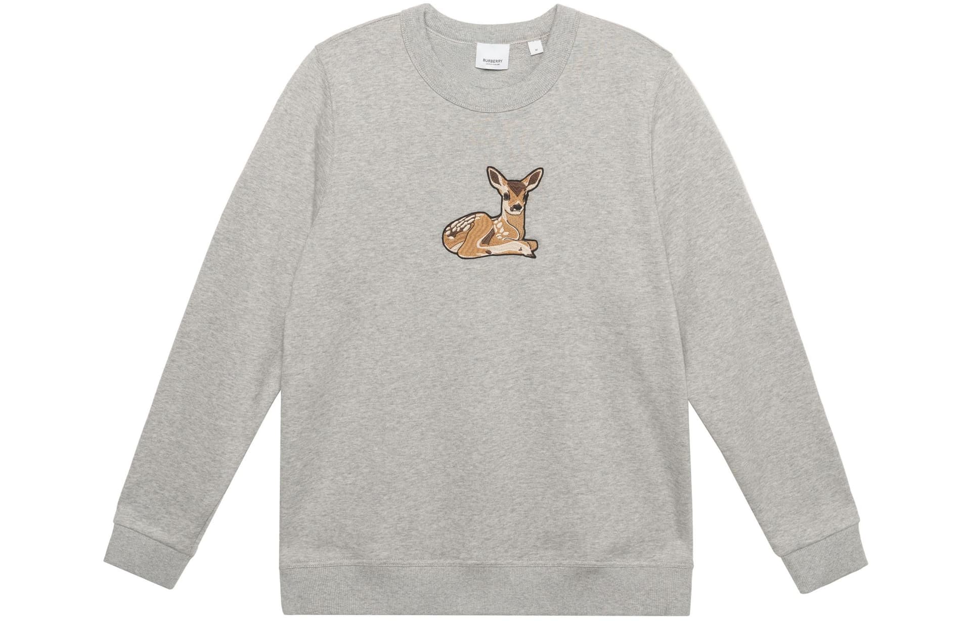Burberry Deer Print Sweatshirt Light Grey