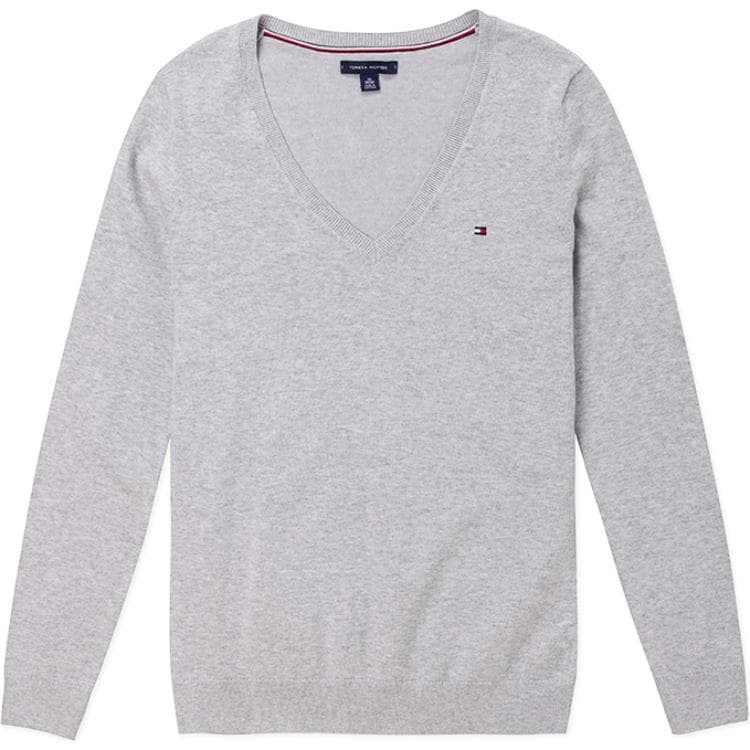Tommy Hilfiger V-Neck Knit Sweater Grey