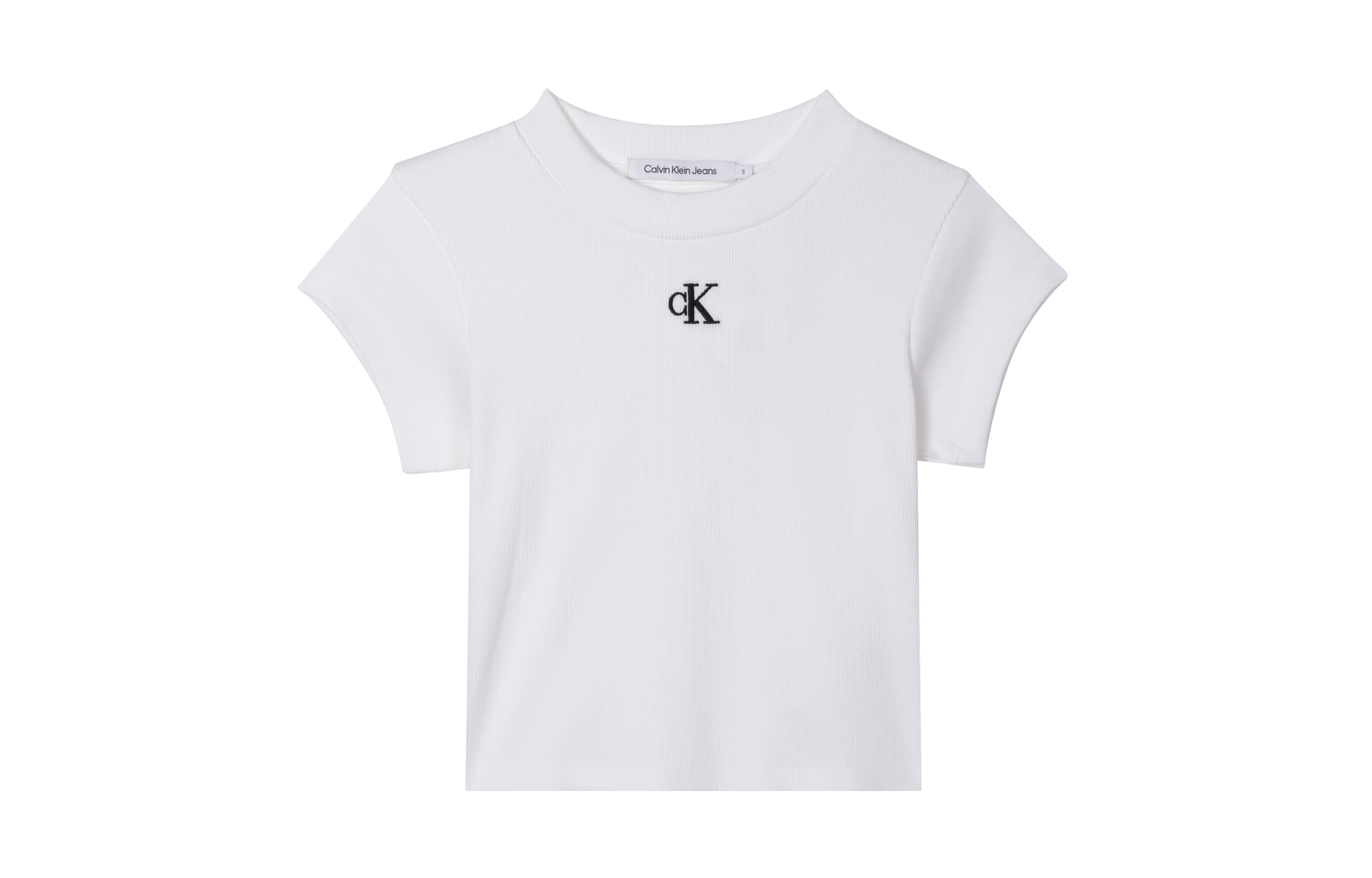 Calvin Klein Letter Logo Slim Fit T-Shirt White