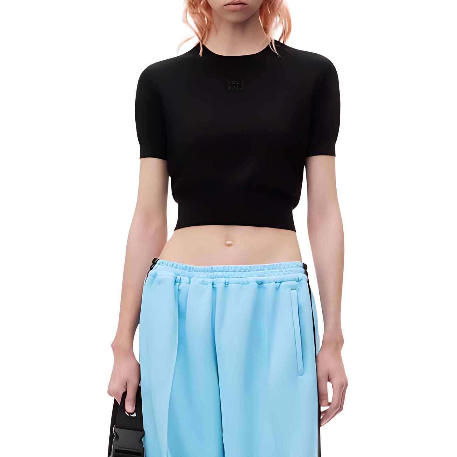 Alexander Wang FW24 Embossed Logo Tee Black
