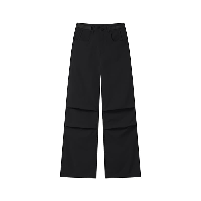 Crying Center Adjustable Waist Pants Black