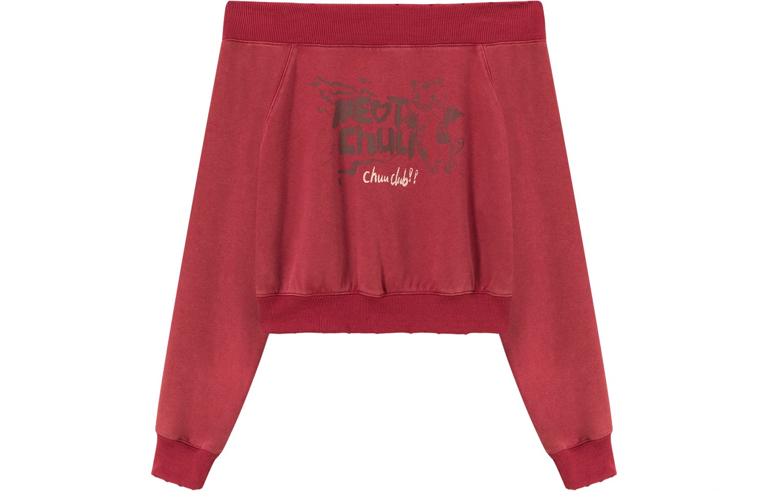CHUU Cartoon Letter Print Pullover
