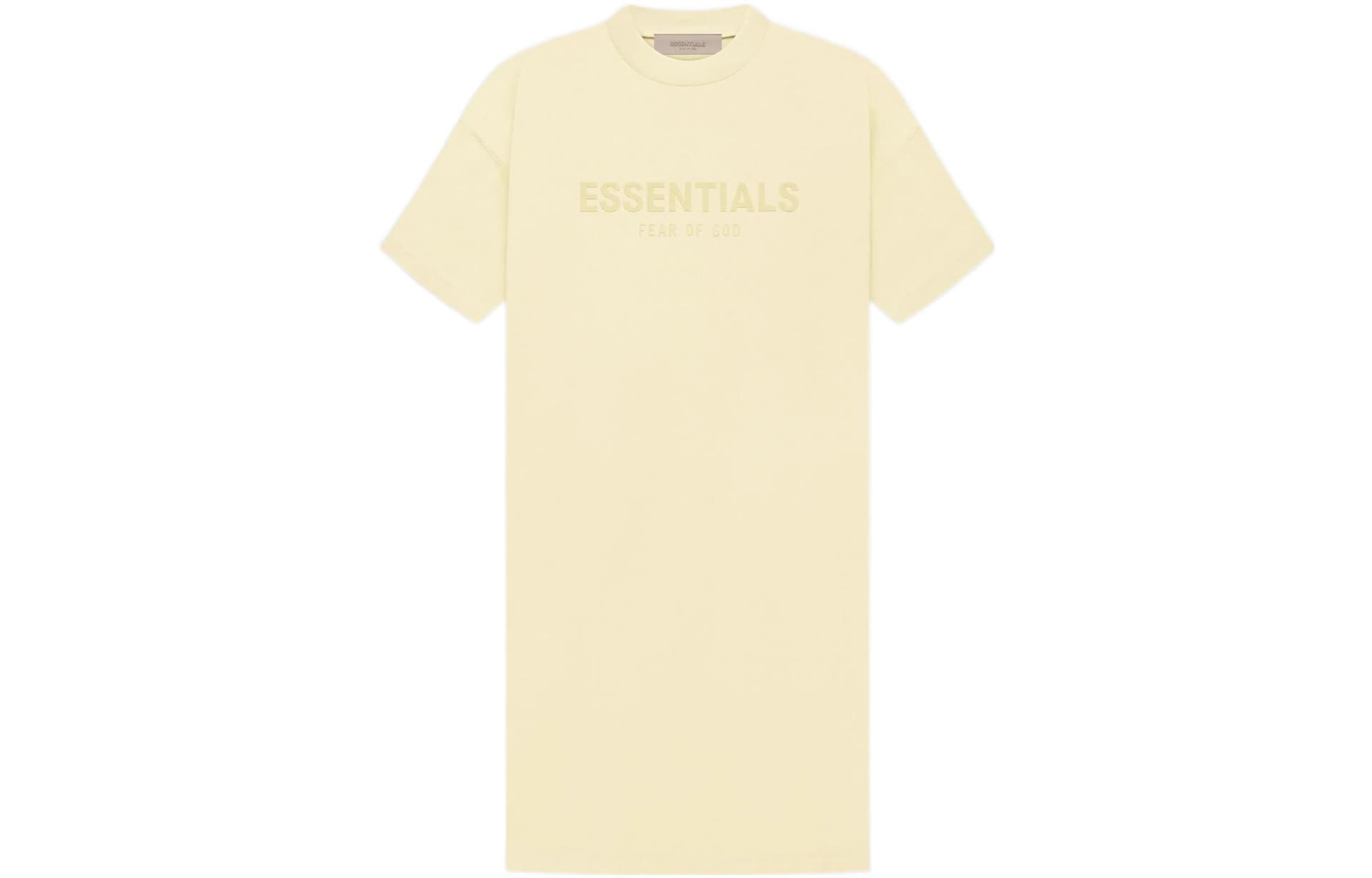 Fear of God Essentials FW22 Womens Tee Dress Canary Logo