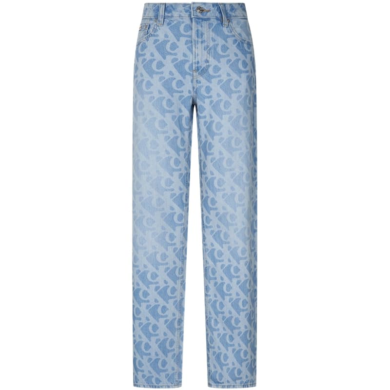 Calvin Klein SS25 Straight Leg Logo Patch Jeans Light Blue