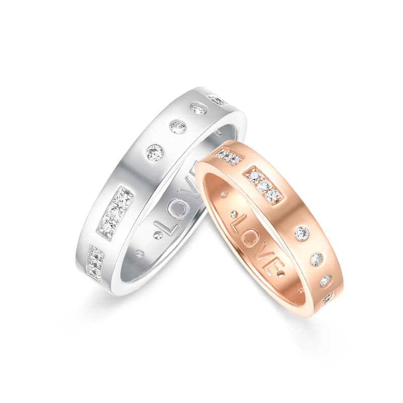 apm monaco Morse Code Love Ring