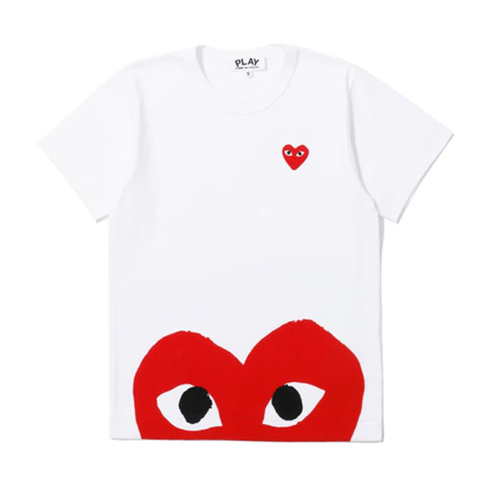 CDG Play Half Red Heart T-Shirt White