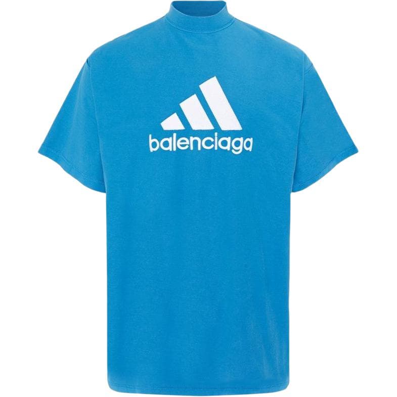 Balenciaga x Adidas Logo T-Shirt Blue