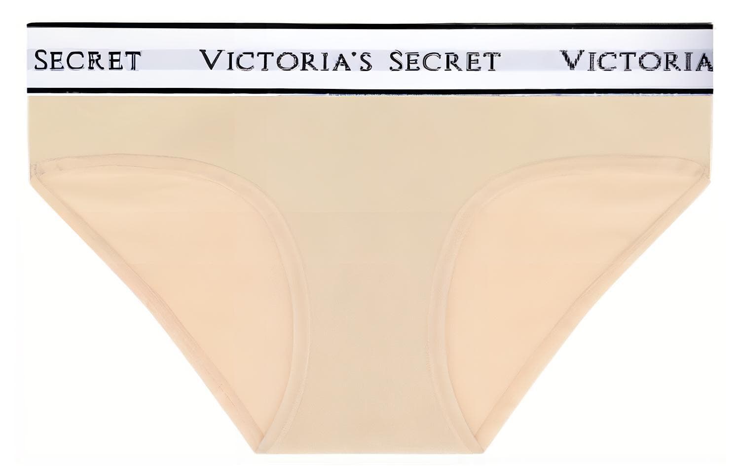 Victoria's Secret/维多利亚的秘密 Victoria's Secret Logo Print Low-Rise Briefs Champagne