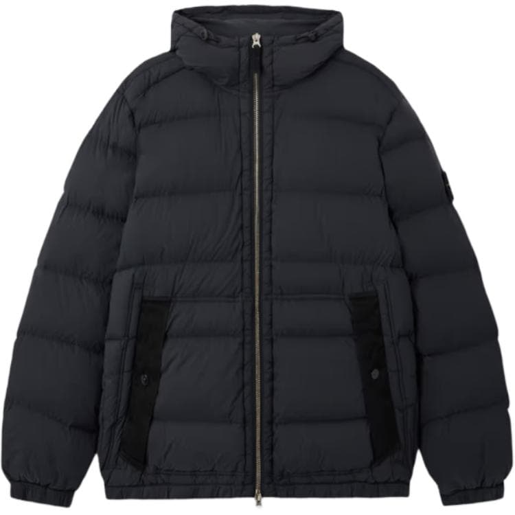 Stone Island Hooded Down Jacket Black