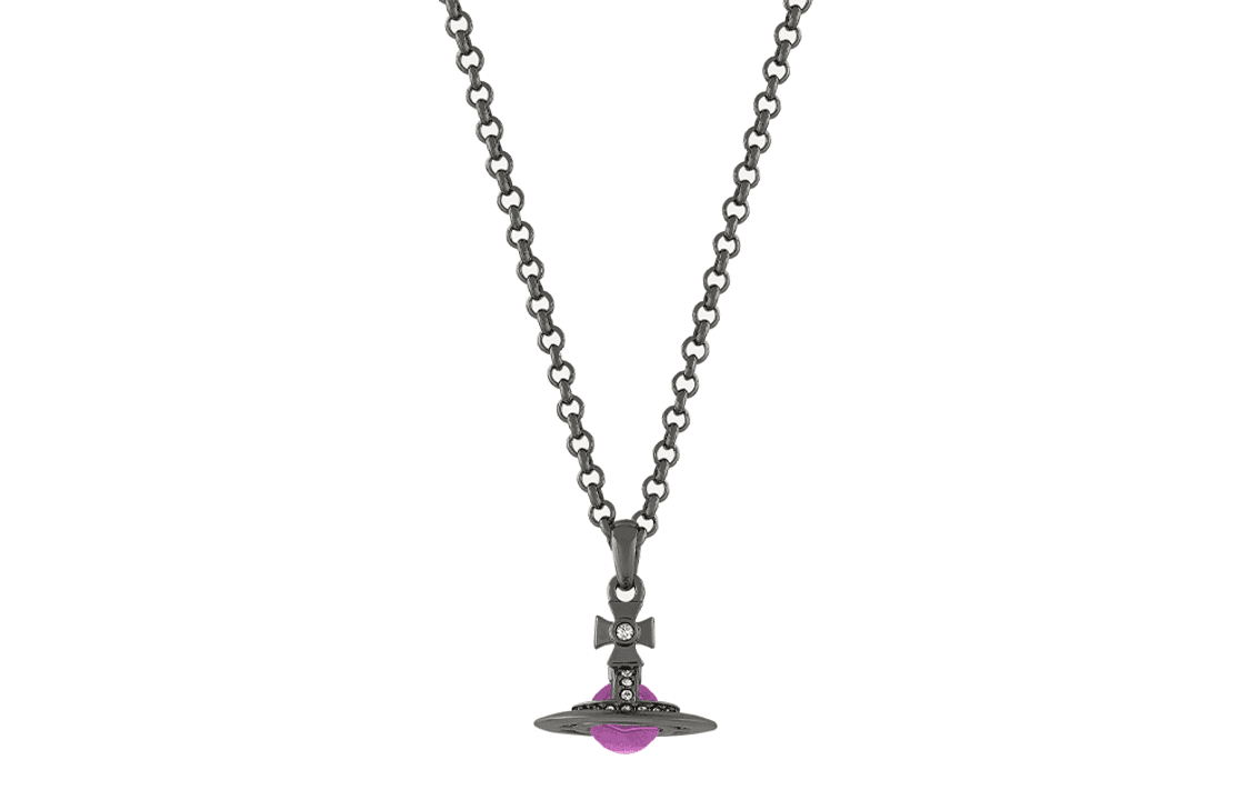 Vivienne Westwood New Petite Orb Necklace Gunmetal