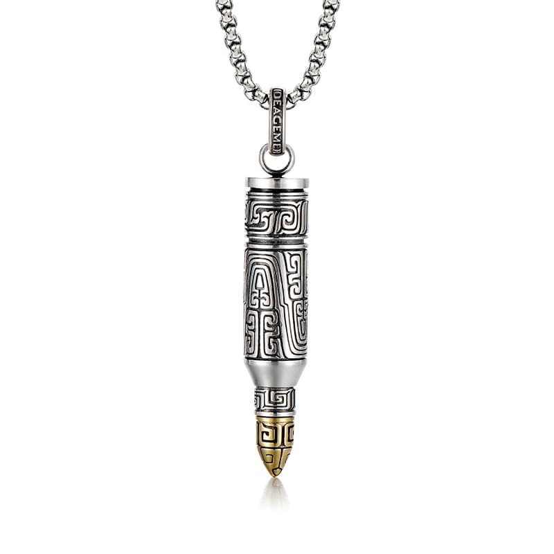 IDEAGEMER Bullet Pendant Necklace