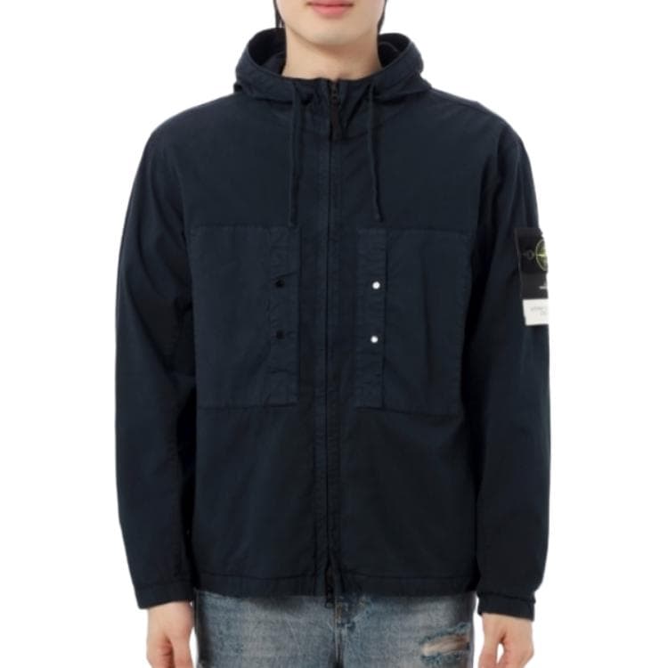 Stone Island Navy Hooded Zip Jacket