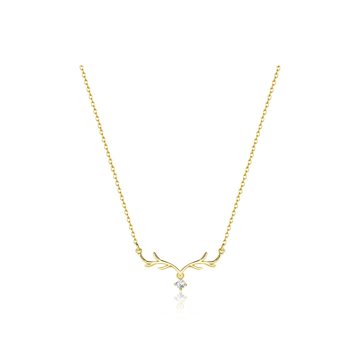 CMFY Deer Antler Pendant Necklace S925 Silver