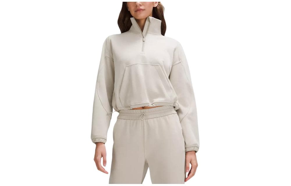 lululemon/露露乐蒙 lululemon Brushed Softstreme Half Zip Mohave Brown