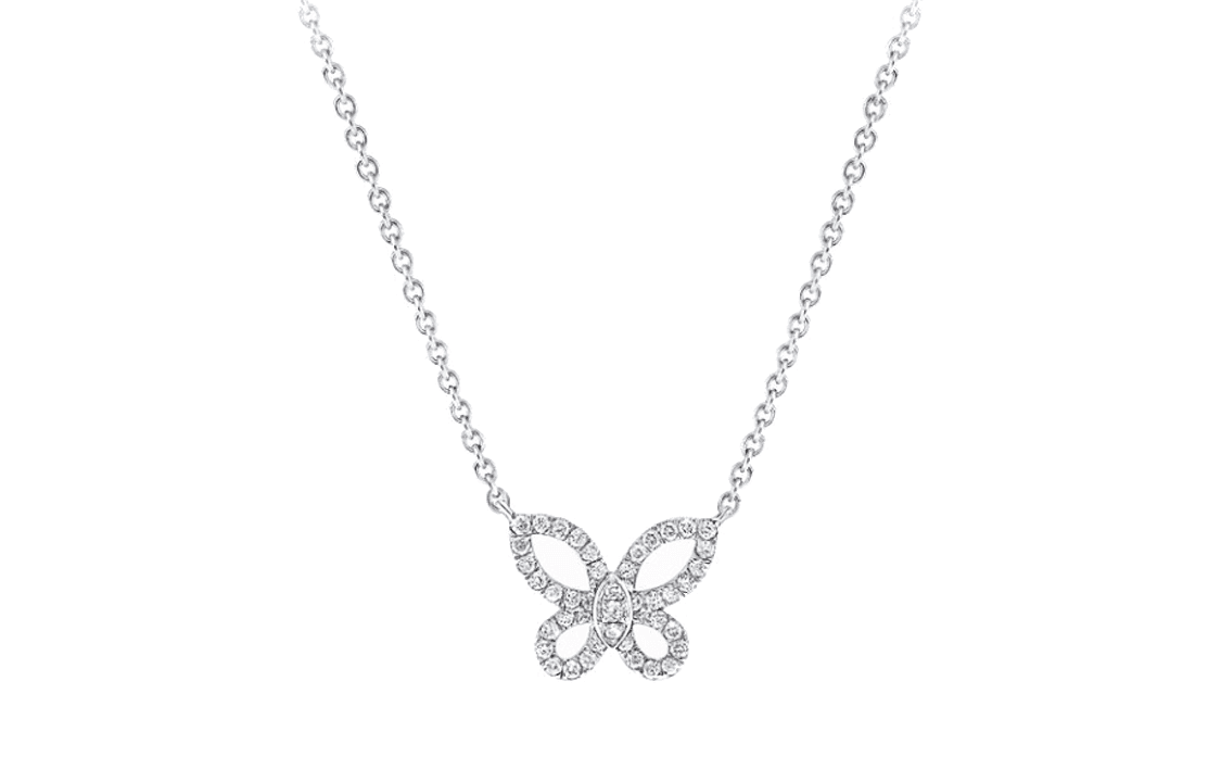Graff Butterfly Phantom Diamond Platinum Necklace