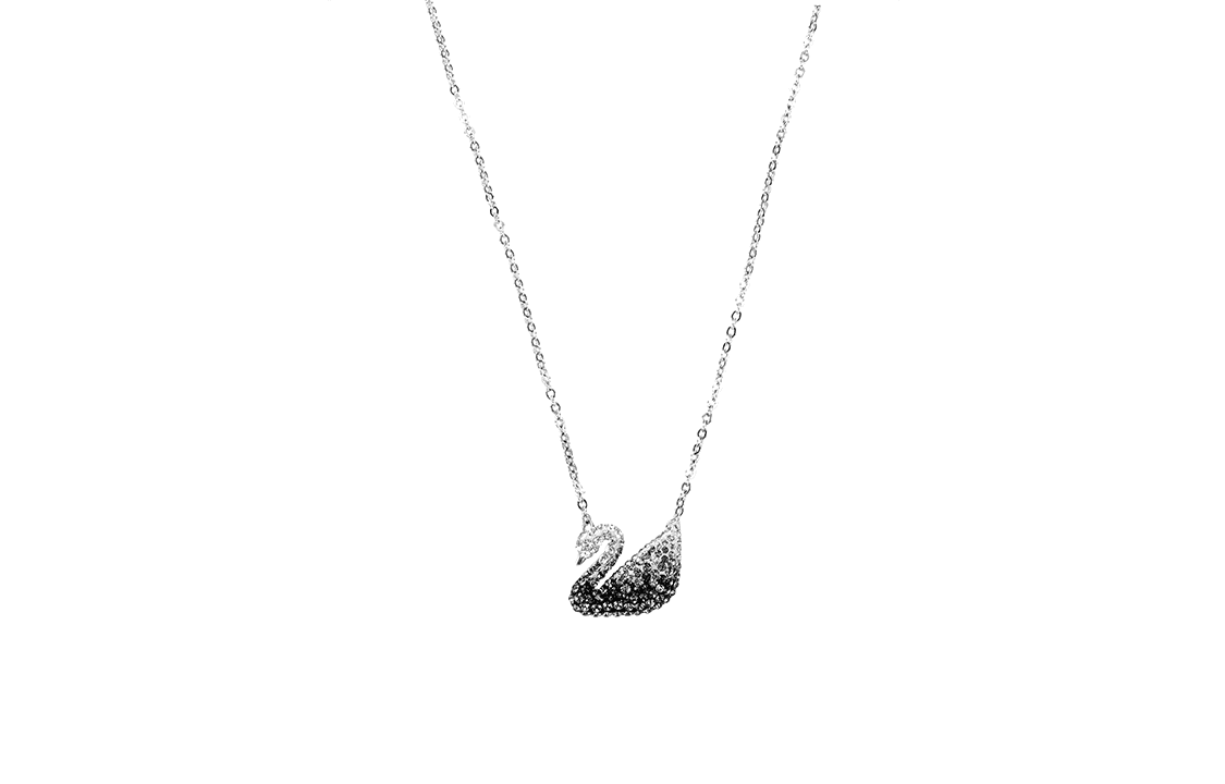 Swarovski/施华洛世奇 Swarovski Black White Gradient Swan Pendant Necklace