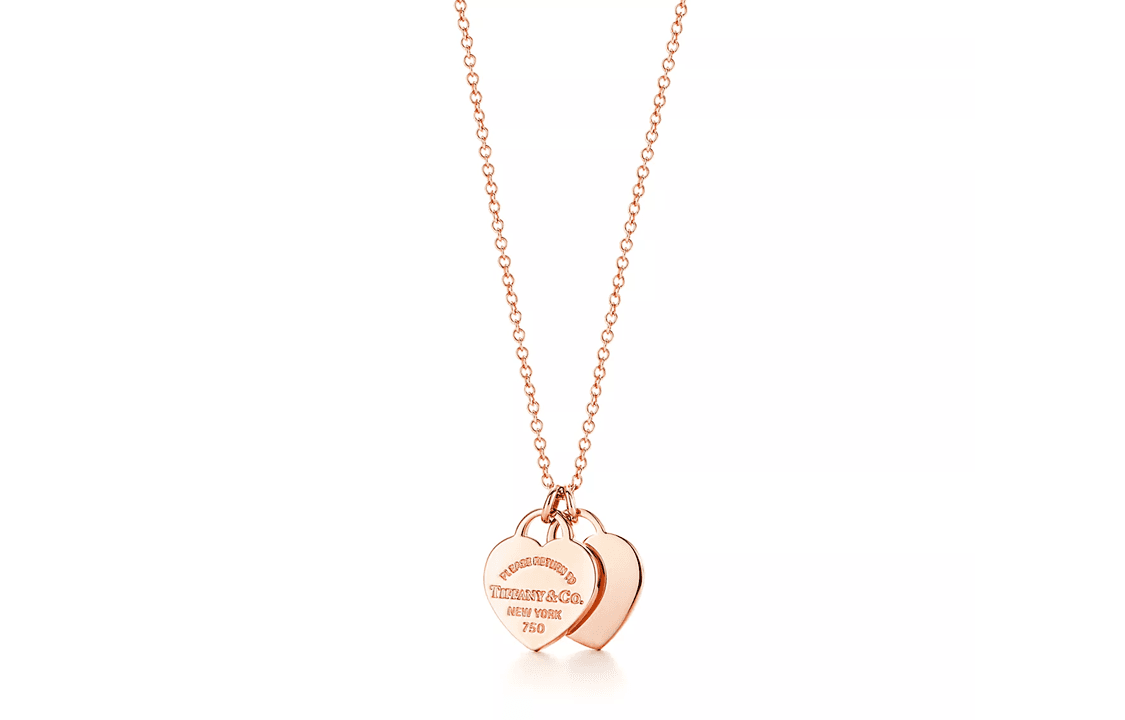 TIFFANY & CO./蒂芙尼 Tiffany & Co. Return to Tiffany Double Heart Tag Necklace