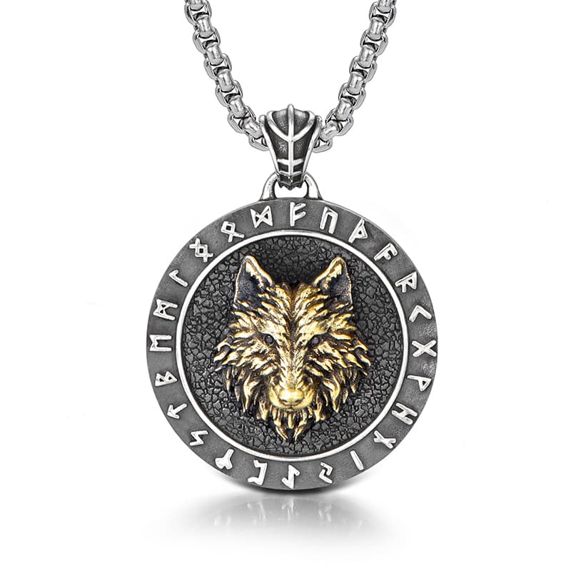 IDEAGEMER Wolf Pendant Necklace