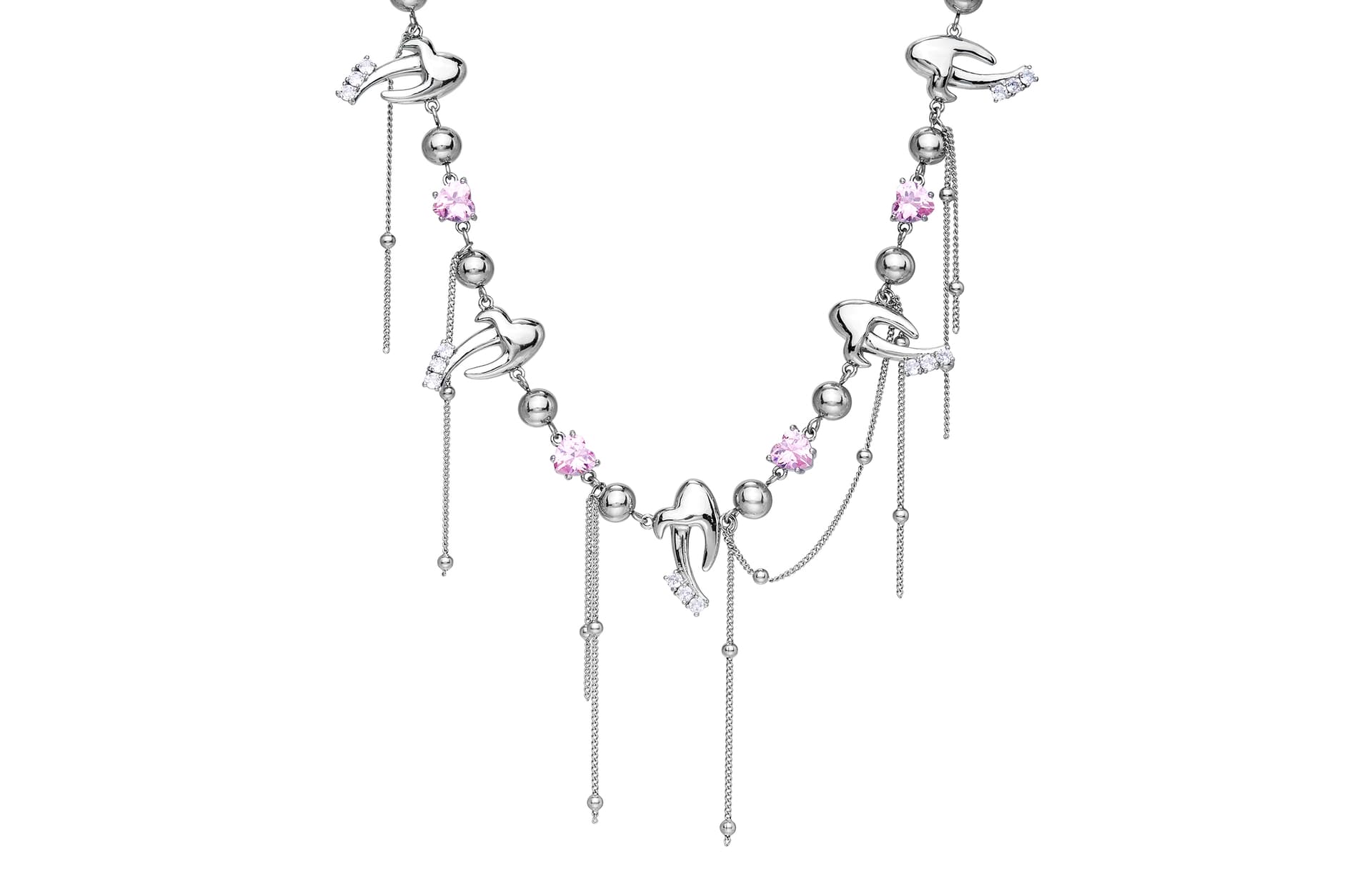 ENFANTIN Tassel Heart Necklace Silver